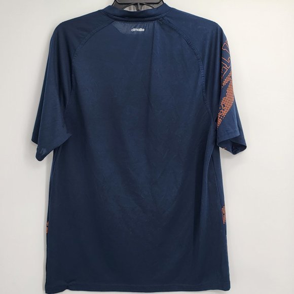 University of Illinois Mens‎ Adidas ClimaLite Athletic T Shirt Size Medium Blue - Picture 2 of 5